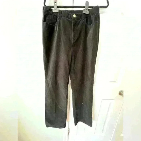 Talbots Women’s Regular 8 Black Crushed Velvet Pants with back pocket detail - Picture 1 of 4